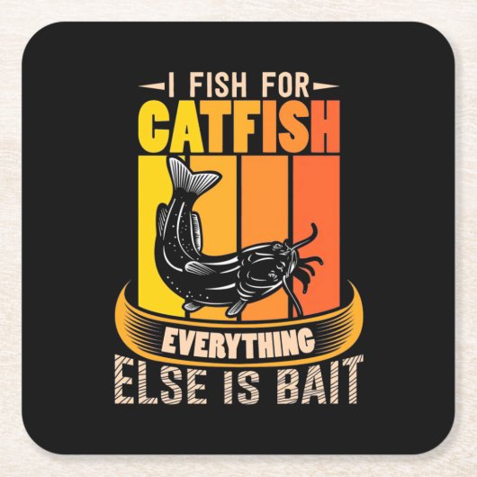 Fisher I Fish for Catfish Kartonnen Onderzetters (Voorkant)