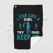 Fisher I Fish like a Girl Golfhanddoek (Insitu)