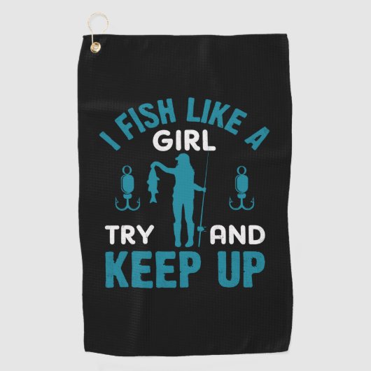 Fisher I Fish like a Girl Golfhanddoek (Voorkant)