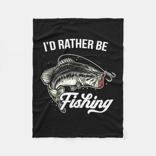Fisher I Would Rather Be Fishing Fleece Deken (Voorkant)