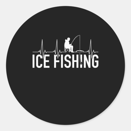 Fisher Ice Fishing Heartbeat Ronde Sticker (Voorkant)