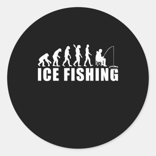 Fisher Ice Vist evolutie Ronde Sticker (Voorkant)