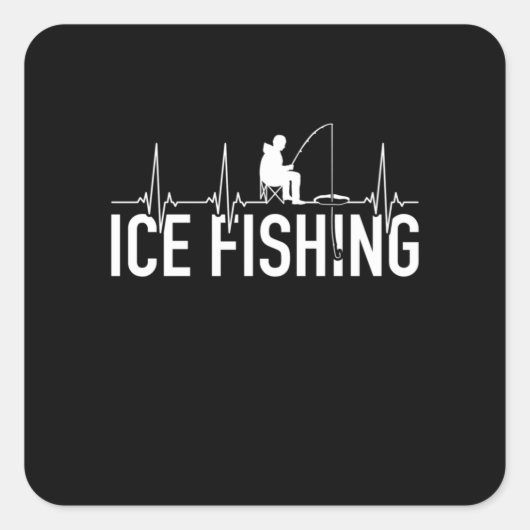 Fisher Ice Vist hartslag Vierkante Sticker (Voorkant)