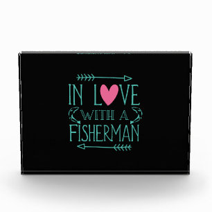 Fisher in liefde voor een visser fotoblokken
