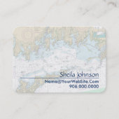 Fisher Island Sound Authentieke Nautische Kaart Visitekaartje (Voorkant)