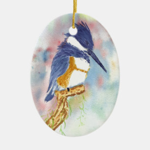 Fisher King, Kingfisher waterverf Keramisch Ornament