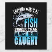 Fisher niets maakt een vis groter wijn etiket (Enkel label)