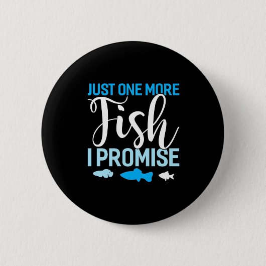 Fisher nog maar één vis ronde button 5,7 cm (Voorkant)