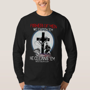 Fisher of Mannen we vangen hem op het Christelijk T-shirt