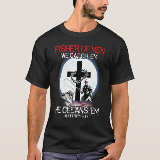 Fisher of Mannen we vangen hem op het Christelijk T-shirt (Voorkant)