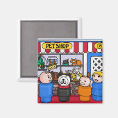 Fisher Prijs Kleine Mensen Pet Shop Jongen Magneet (Voorkant / Achterkant)