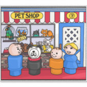 Fisher Prijs Kleine Mensen Pet Shop Jongen Sticker (Voorkant)