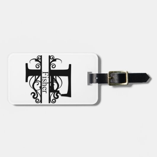 Fisher Split Monogram Bagagelabel (Voorkant horizontaal)