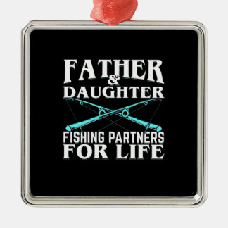 Fisher vader en dochter Vist partner Metalen Ornament