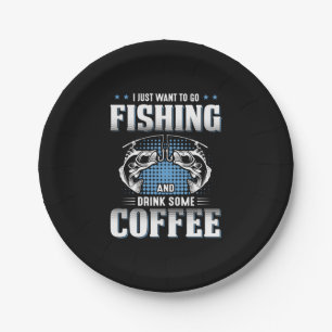 Fisher Vist en Drink wat koffie Papieren Bordje