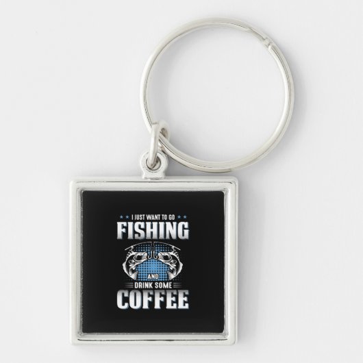 Fisher Vist en Drink wat koffie Sleutelhanger (Voorkant)