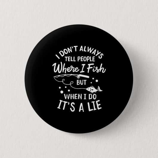 Fisher waar ik vis ronde button 5,7 cm (Voorkant)