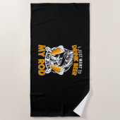 Fisher wil ik alleen bier Drinken en Vist Strandlaken (Voorkant)