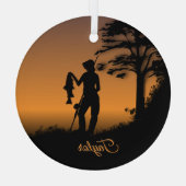 Fisher Woman at Dusk Personal Glas Ornament (Achterkant)