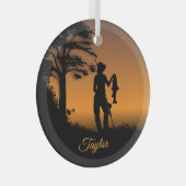 Fisher Woman at Dusk Personal Glas Ornament (Voorkant Rechts)