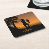 Fisher Woman at Dusk Personal Kartonnen Onderzetters (Schuin)
