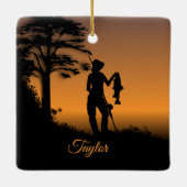 Fisher Woman at Dusk Personal Keramisch Ornament (Achterkant)