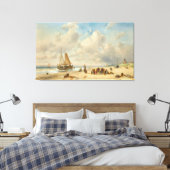  Fisherfolk On The Beach Canvas Afdruk (Insitu (Slaapkamer))