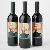 Fisherman (1) 1960s-geïnspireerde graphics wijn etiket (Flessen)