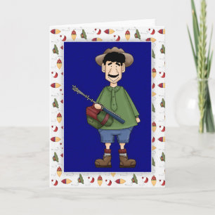 Fisherman 4 Vaderdag Blank Wenskaart Kaart