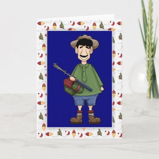 Fisherman 4 Vaderdag Blank Wenskaart Kaart (Voorkant)