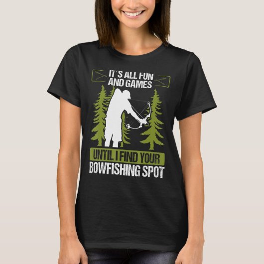 Fisherman Airboat Bowfishing Spots Funny Bowfisher T-shirt (Voorkant)