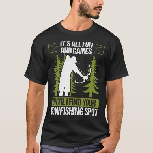 Fisherman Airboat Bowfishing Spots Funny Bowfisher T-shirt (Voorkant)