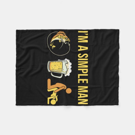 Fisherman - Angler Angling Fishing Im A Simple Man Fleece Deken (Voorkant (Horizontaal))