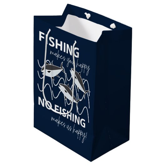 Fisherman Angler Verjaardag Gevist Medium Cadeauzakje (Voorkant Gekanteld)