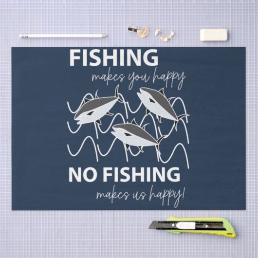 Fisherman Angler Verjaardag Gevist Tissuepapier (Craft)