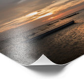 Fisherman at Sunset at the Beach Foto Afdruk (Hoek)