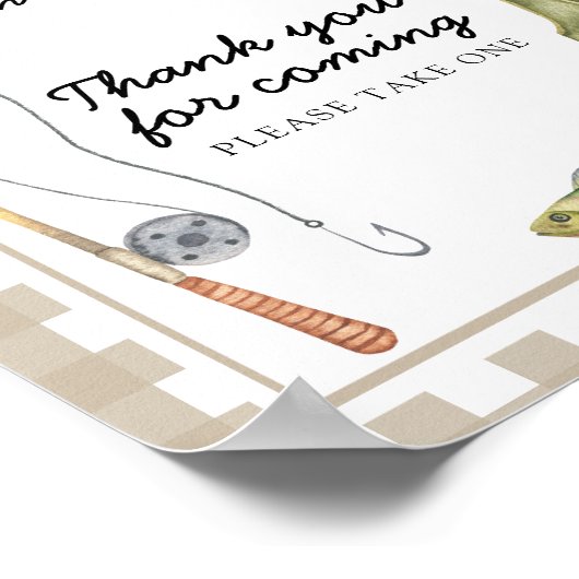 Fisherman baby shower - Bedankt voor uw komst Poster (Hoek)