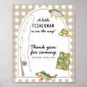 Fisherman baby shower - Bedankt voor uw komst Poster (Voorkant)