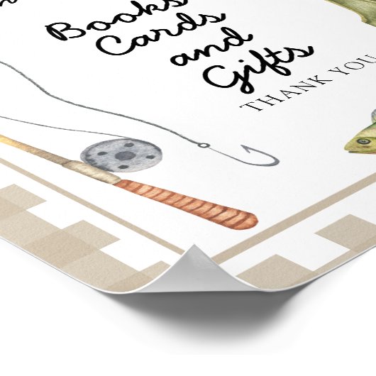 Fisherman baby shower - boeken kaarten en geschenk poster (Hoek)