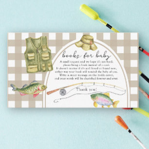 Fisherman baby shower - boeken voor baby ticket informatiekaartje
