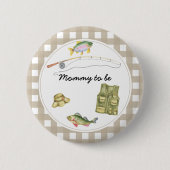 Fisherman Baby shower - Mama to be Ronde Button 5,7 Cm (Voorkant)