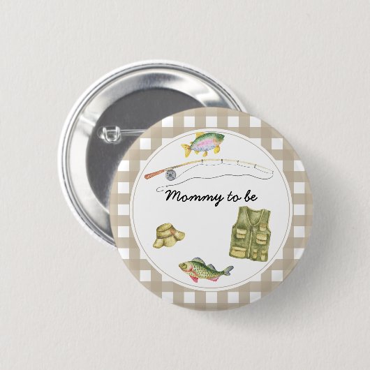 Fisherman Baby shower - Mama to be Ronde Button 5,7 Cm (Voorkant /achterkant)