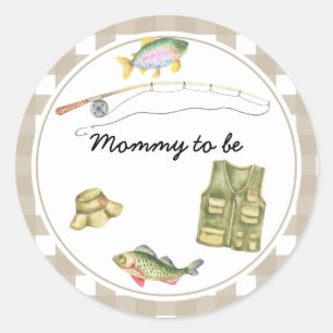 Fisherman Baby shower - Mama to be Ronde Sticker