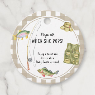 Fisherman Baby shower - Pop het! Als ze poppen Bedankjes Labels