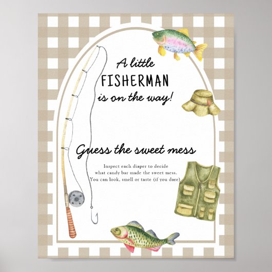 Fisherman baby shower - Raad de zoete rotzooi Poster (Voorkant)