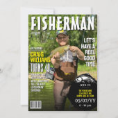 Fisherman Birthday Invite, Gevist Magazine Kaart (Voorkant)