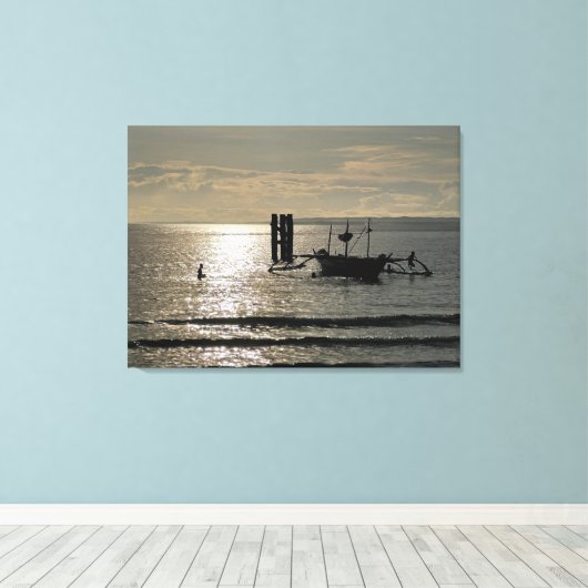 Fisherman Boat at Canvas Afdruk (Insitu (Houten vloer))