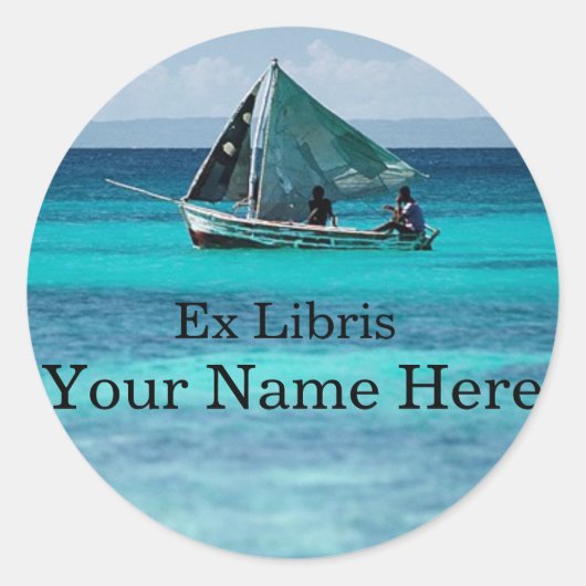 Fisherman Bookplate Sticker (Voorkant)