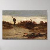 Fisherman by Water (1886) Edward Mitchell Poster (Voorkant)