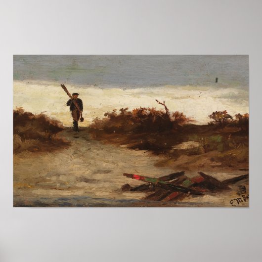 Fisherman by Water (1886) Edward Mitchell Poster (Voorkant)